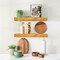 Sorbus Wood Floating Shelves for Wall - 16” Solid Wood Wall Shelves for Bathroom Decor, Books, Bedroom & Living Room - Set of 2 Black Wall Mounted Kitchen Shelves - Durable 100% Premium Solid Pine